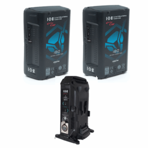 2 x CUE-H180 Batteries, 1 x VL-2X Charger with 4 pin XLR DC Output (36W)