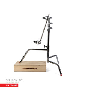 Matthews 20" C-Stand W/Sliding Leg, Includes Grip Head & Arm - Chrome
