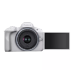 canon-eos-r50-mirrorless-camera-white-and-rf-s-18-45mm-f4-5-6-3-is-stm-lens-product-front-view-with-display.png