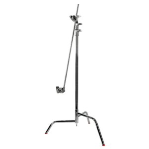 Matthews 40" Double Riser Spring Loaded Folding C-Stand W/Grip Head & Arm - Chrome
